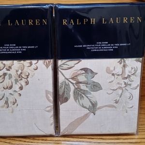 Ralph Lauren KING Annadale Linsley Shams set of 2 shams